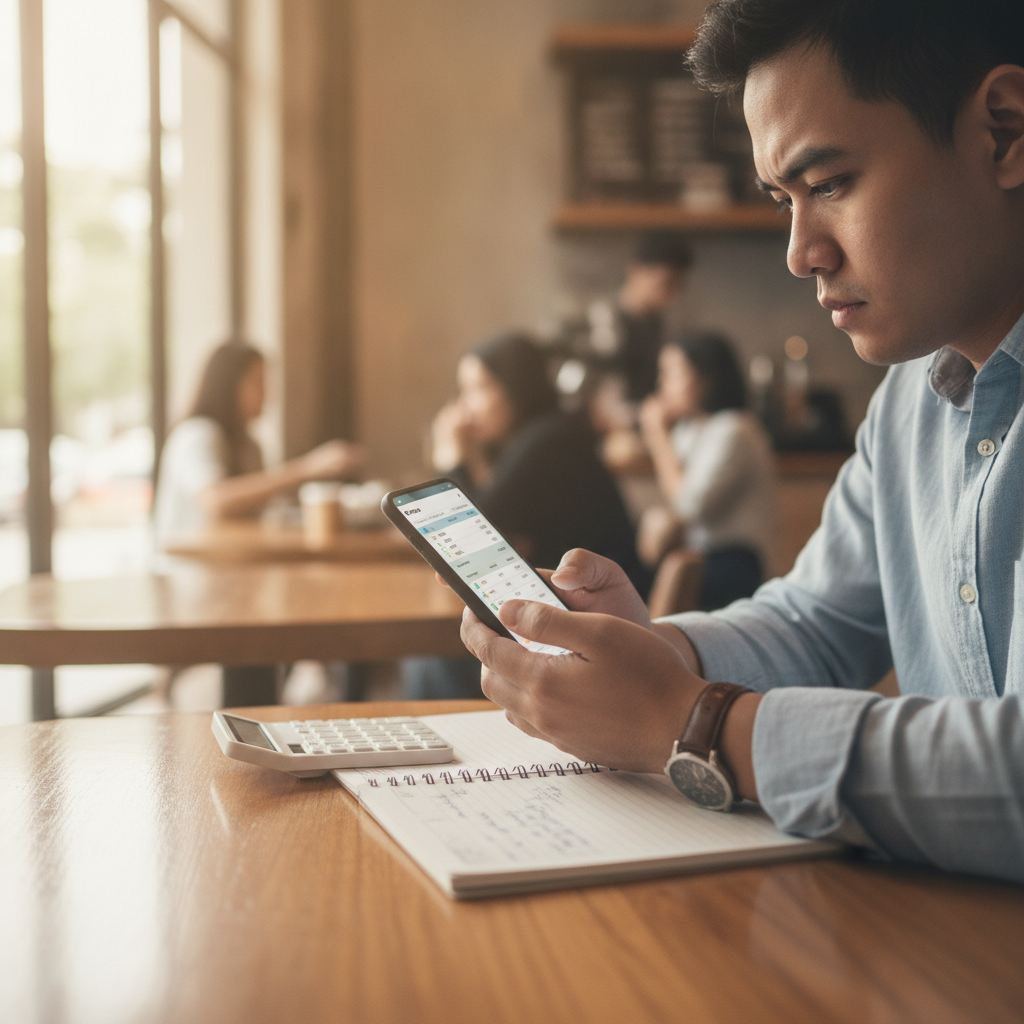 Filipino player comparing bonus offers on mobile phone